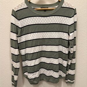 Striped Green and White Sweater